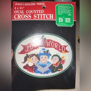 Carolers Three 1987 Counted Cross Stitch 4”x5.5” By Designs For The Needle #4115